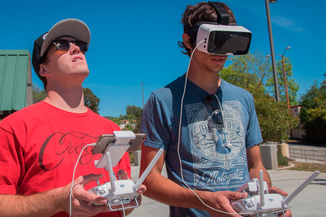Drone students operating